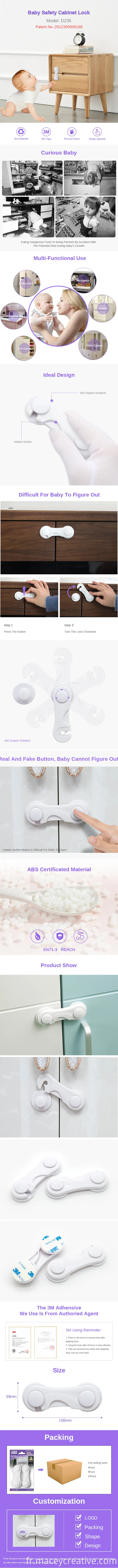 Child Safety Cabinet Door Locks